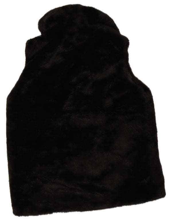Gilet pentru femei din blană artificială M&Co UK 12 Poliester mediu negru