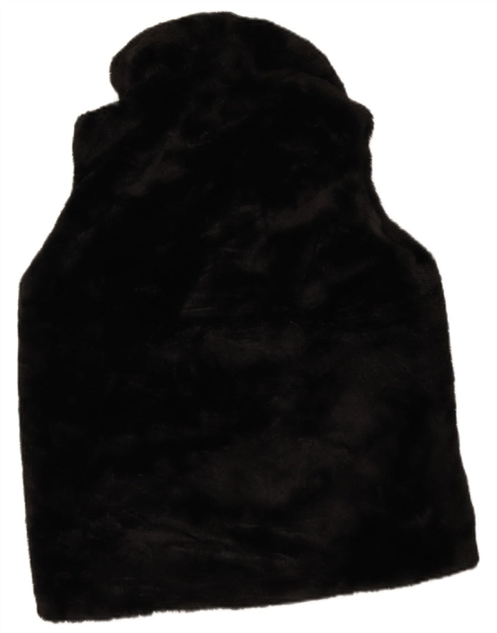 Gilet pentru femei din blană artificială M&Co UK 12 Poliester mediu negru