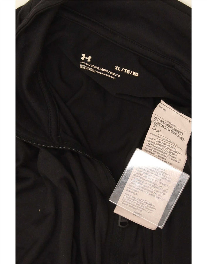 Tricou Under Armour pentru bărbați, cu fermoar și gât, cu mânecă lungă, XL, poliester negru