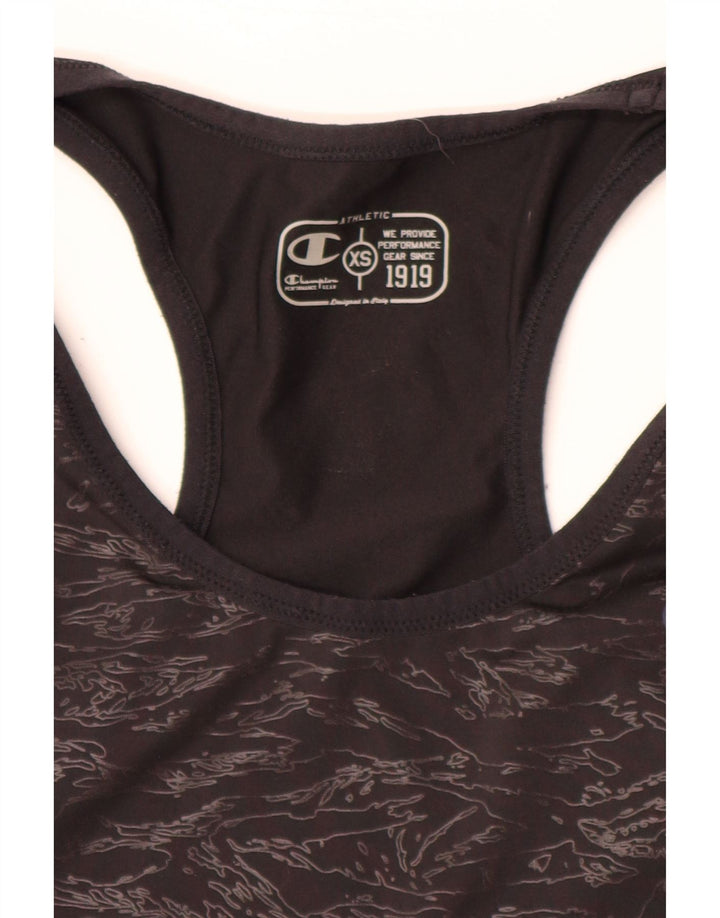Vestă Champion Womens Abstract Pattern Top UK 4 XS Negru