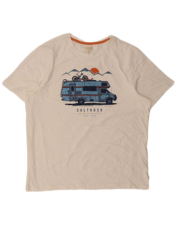 Tricou grafic pentru bărbați Saltrock Top XL Bumbac alb