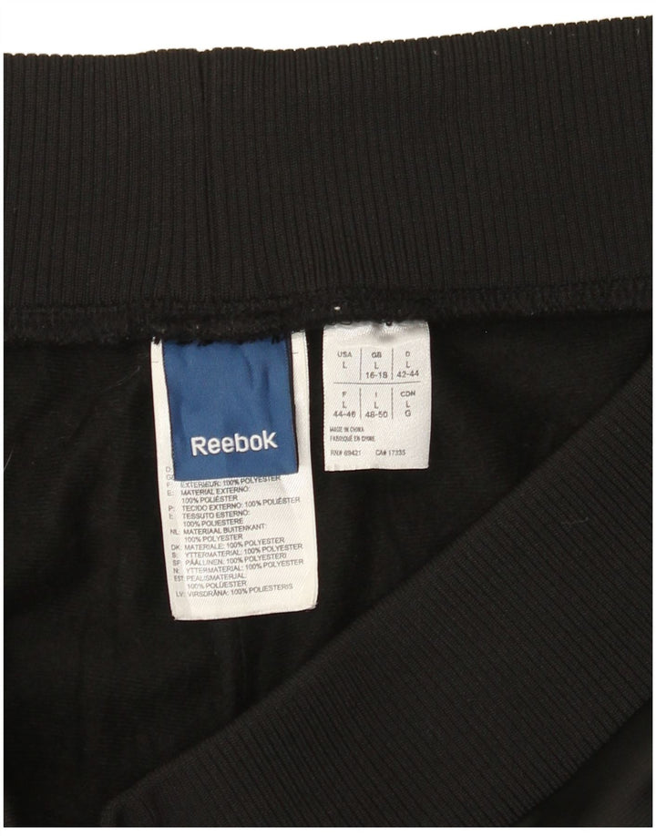 Pantaloni de trening Reebok pentru femei Marea Britanie 16/18 Poliester negru mare