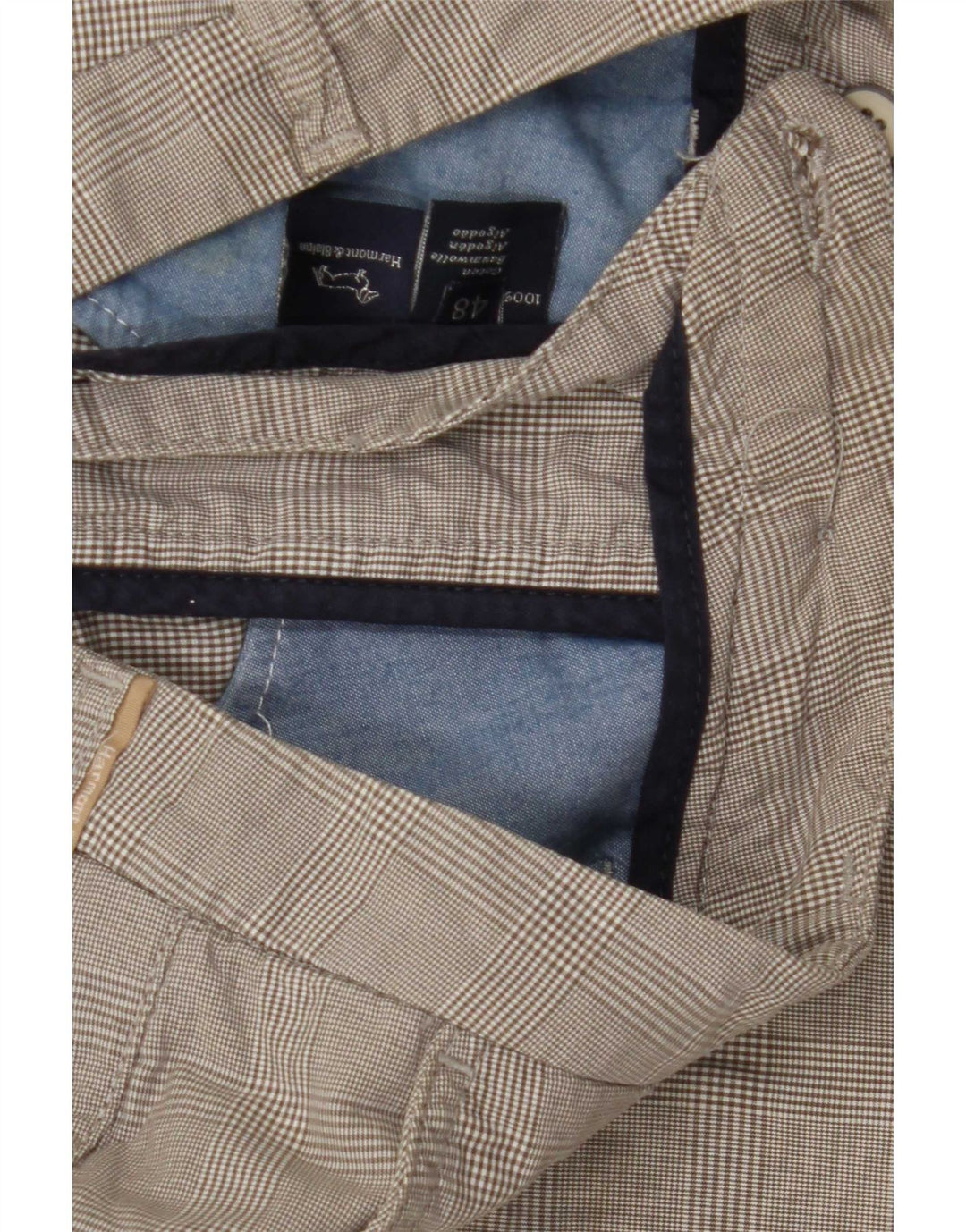 Pantaloni scurti cargo pentru bărbați Harmont & Blaine IT 48 Medium W30 Bumbac cu carouri gri
