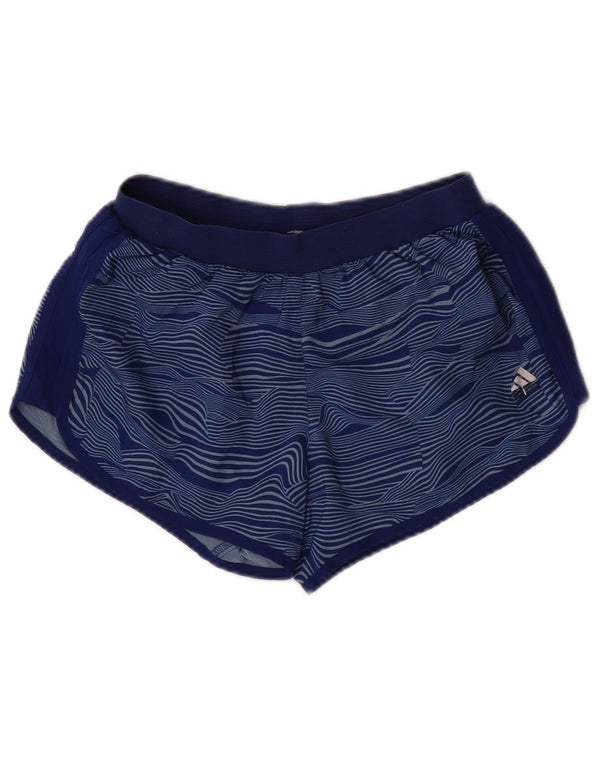 Pantaloni scurți sport pentru alergare Adidas pentru femei Marea Britanie 10 Sport cu dungi mici bleumarin