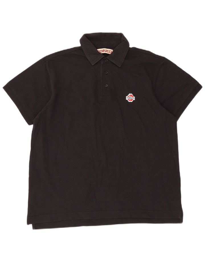 Tricou polo Fiorucci pentru bărbați, bumbac negru mare