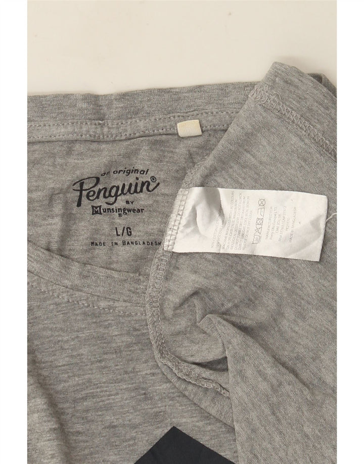 Tricou grafic pentru bărbați Penguin Top mare bumbac gri