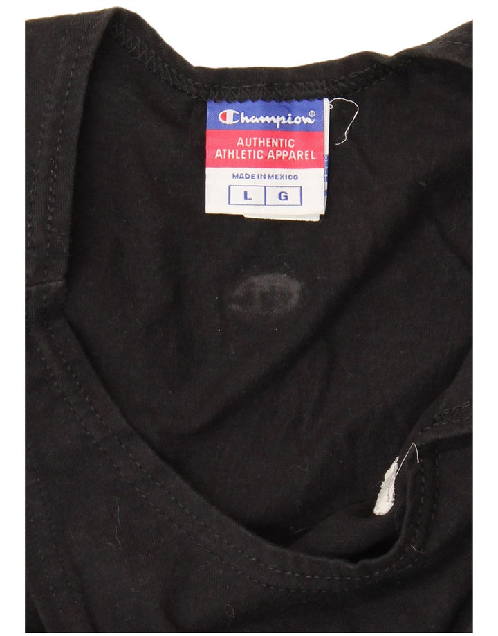 CHAMPION Mens Vest Top Large Black Cotton