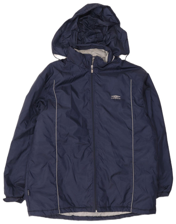 Jachetă de vânt cu glugă Umbro pentru bărbați, UK 42 XL, nailon bleumarin