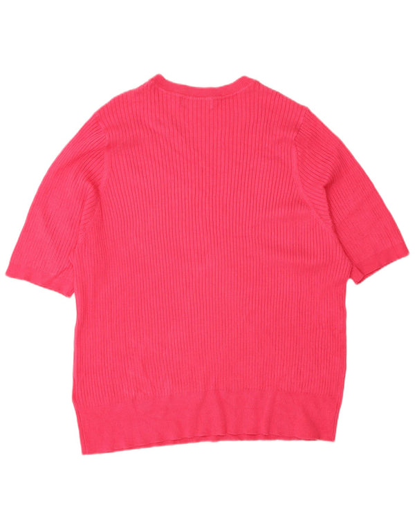 Pulover pentru femei Marks & Spencer, cu mânecă scurtă, cu gât de barcă, UK 24 4XL, roz