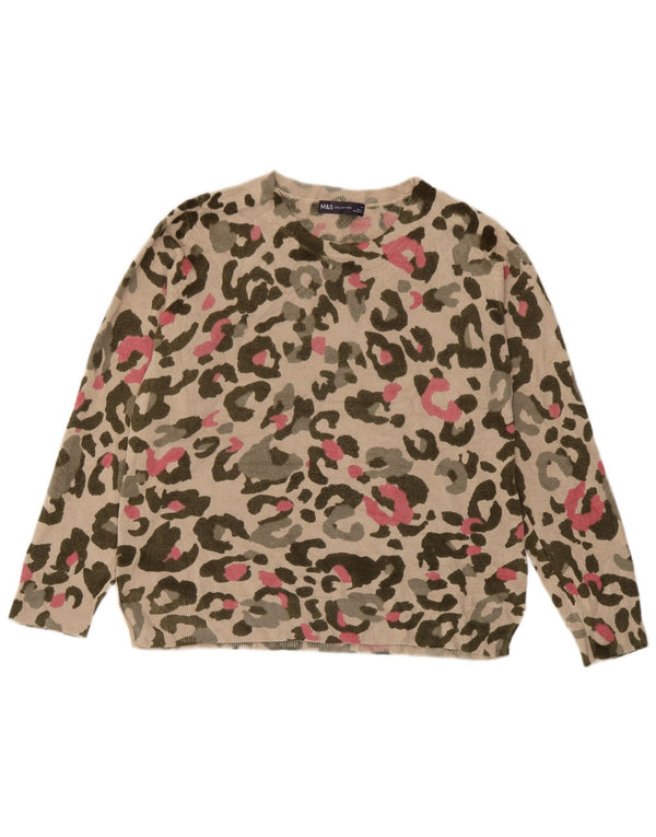 Marks & Spencer Womens Boat Neck Jumper Sweater UK 14 Large Beige