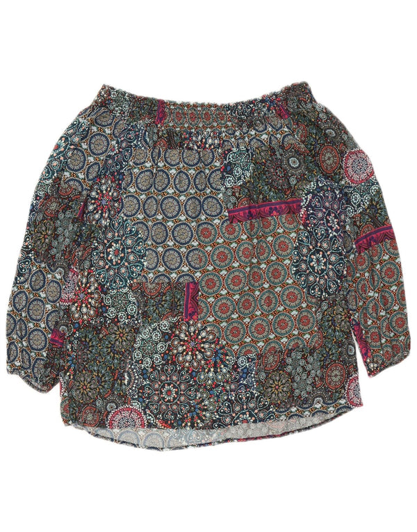 Top pentru femei Desigual, cu mâneci 3/4, cu umeri, UK 6 XS, multicolor, floral