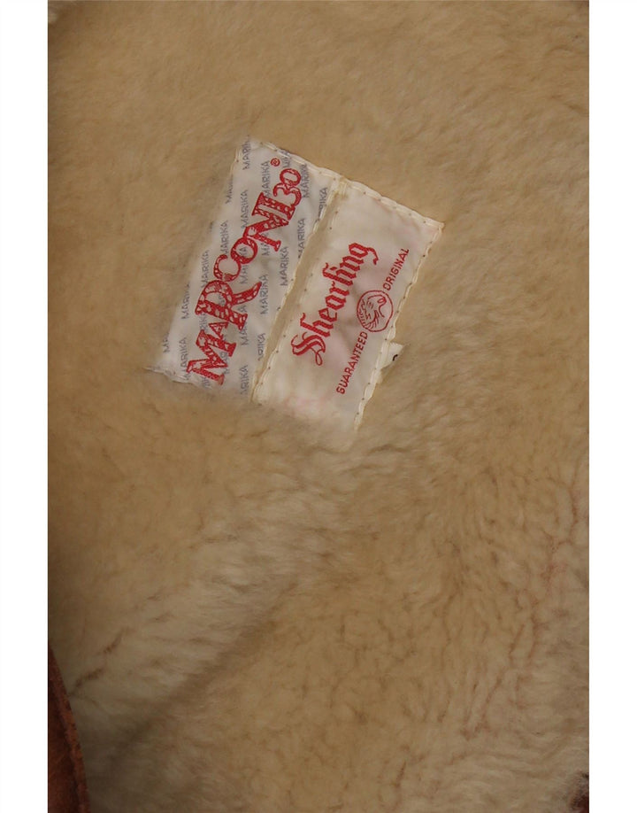 Jachetă vintage pentru bărbați din shearling IT 52 XL maro din shearling