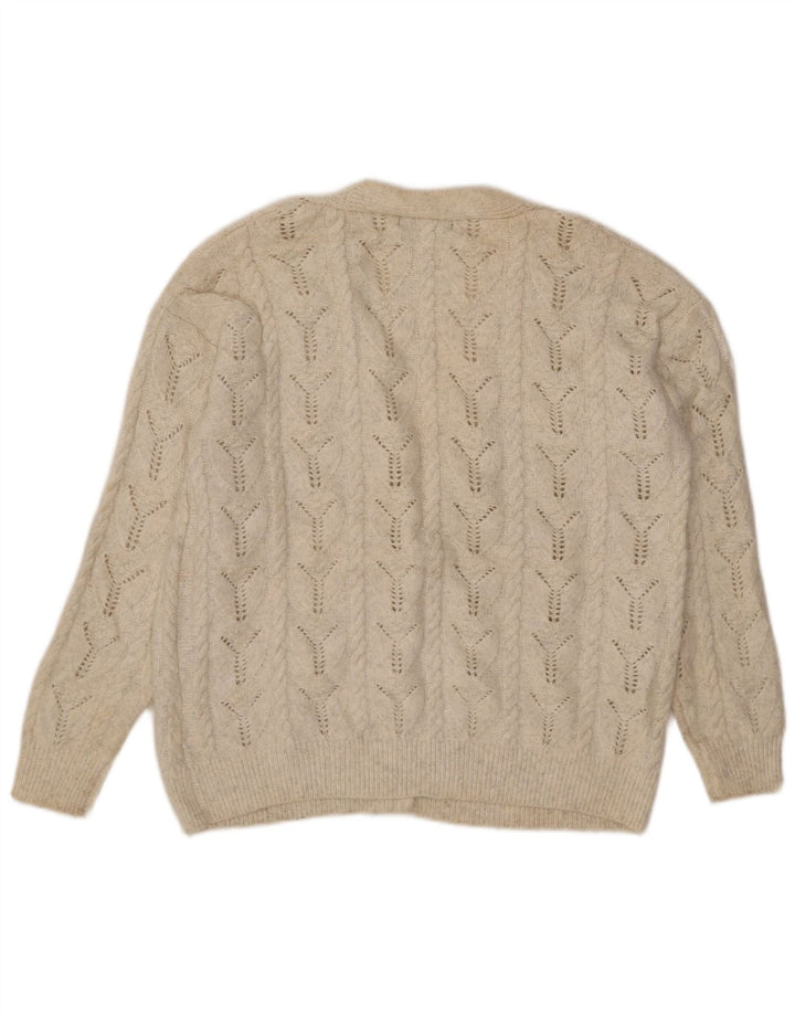 MARKS & SPENCER Pulover cardigan pentru femei UK 14 Poliester alb mediu