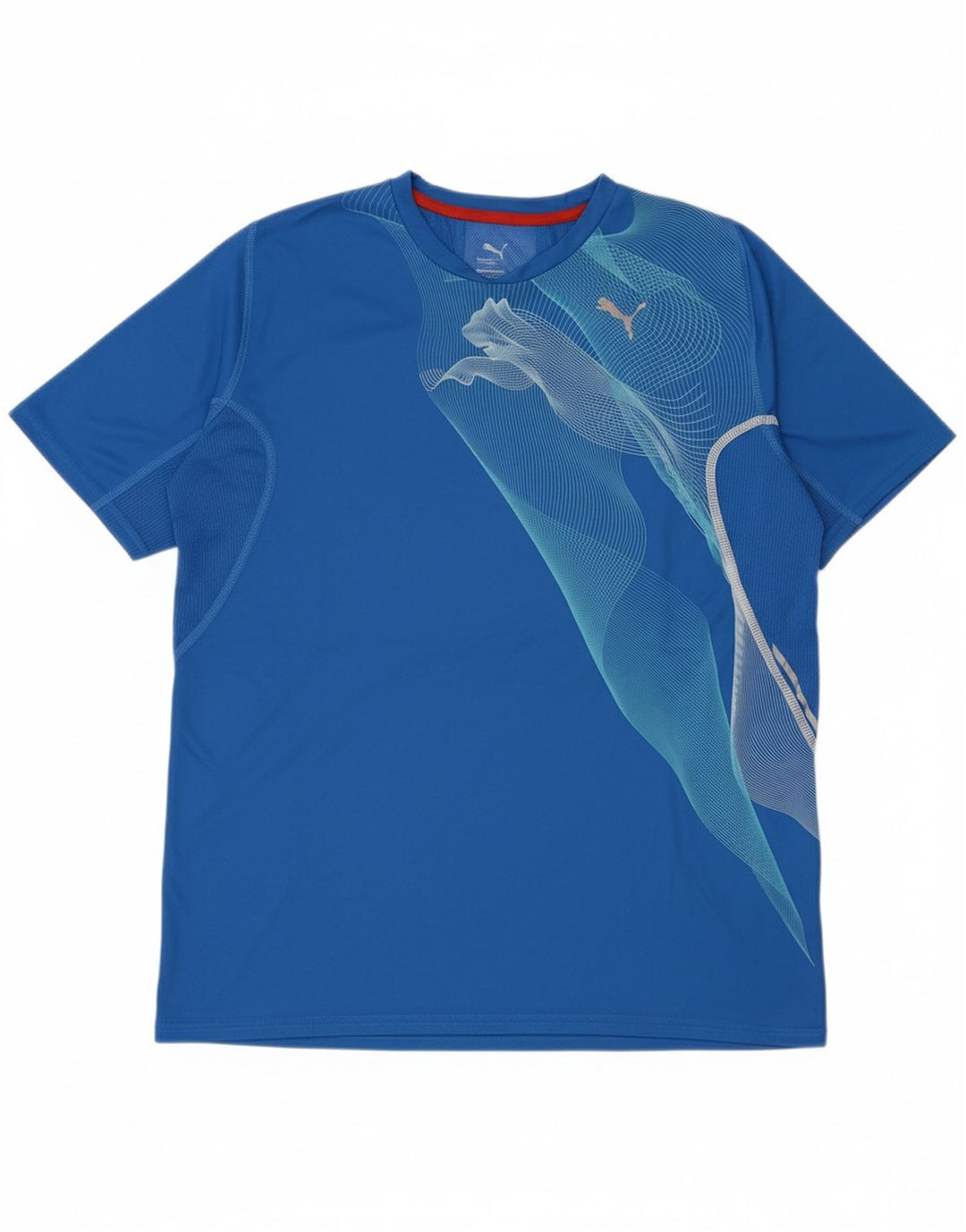 PUMA Mens Graphic T-Shirt Top Medium Blue