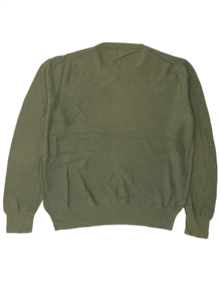 J. Crew Pulover pentru bărbați cu gâtul rotund din bumbac verde mare
