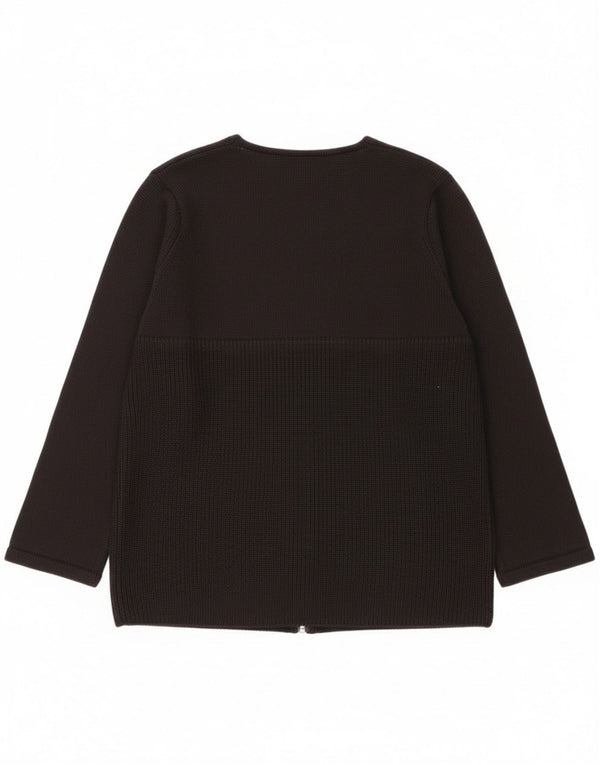 Pulover Cardigan Vintage pentru Damă UK 18 XL Lână Merinos Neagră