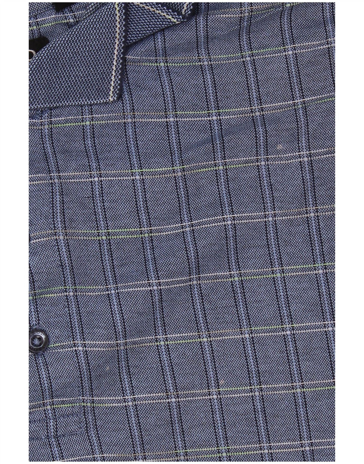 Tricou polo IZOD pentru bărbați, bumbac cu carouri albastre mari