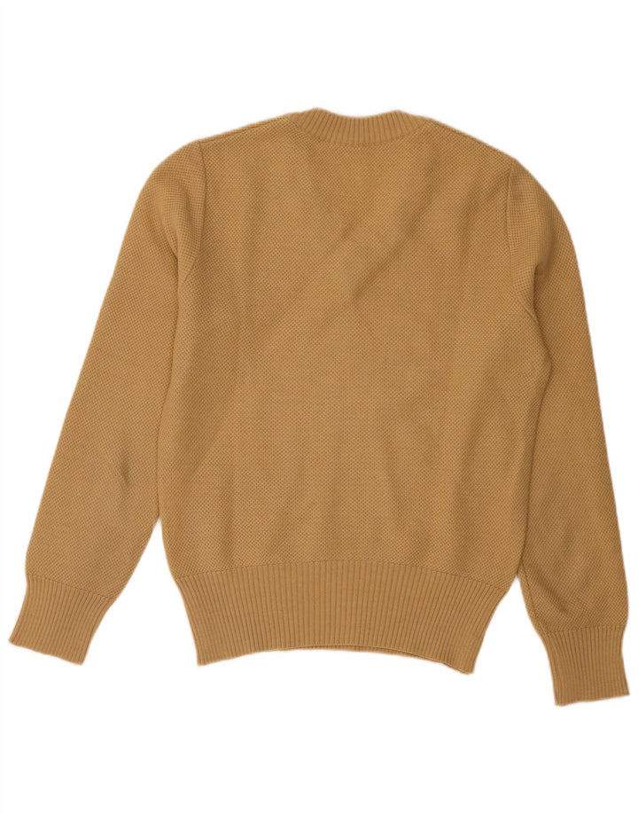 Pulover vintage pentru femei cu decolteu în V UK 10 Mic Bej