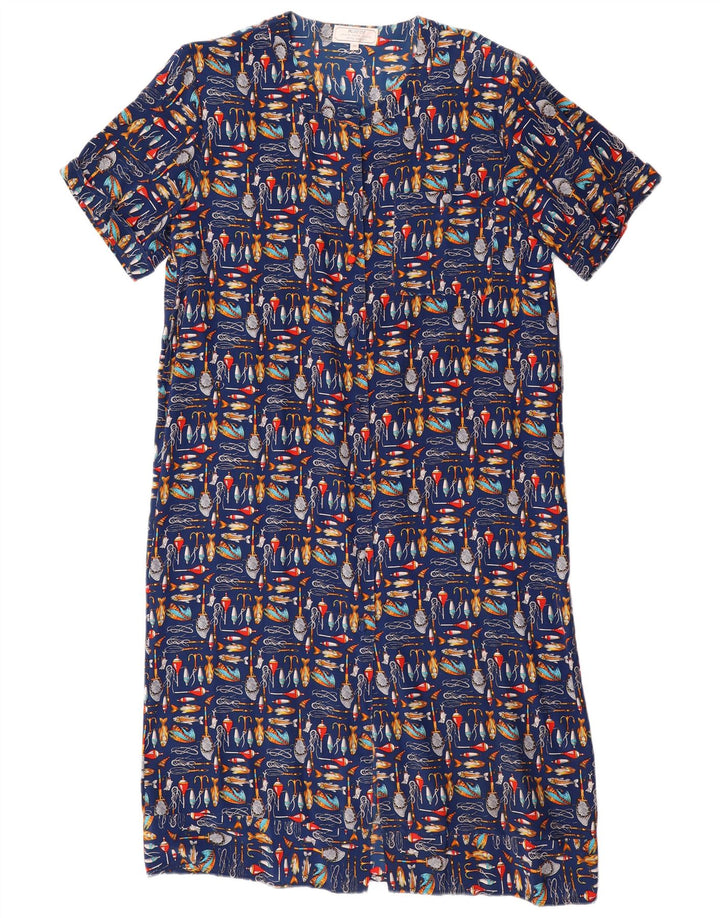 Karel Rochie cămașă cu model abstract pentru femei UK 14 Medium Bleumarin