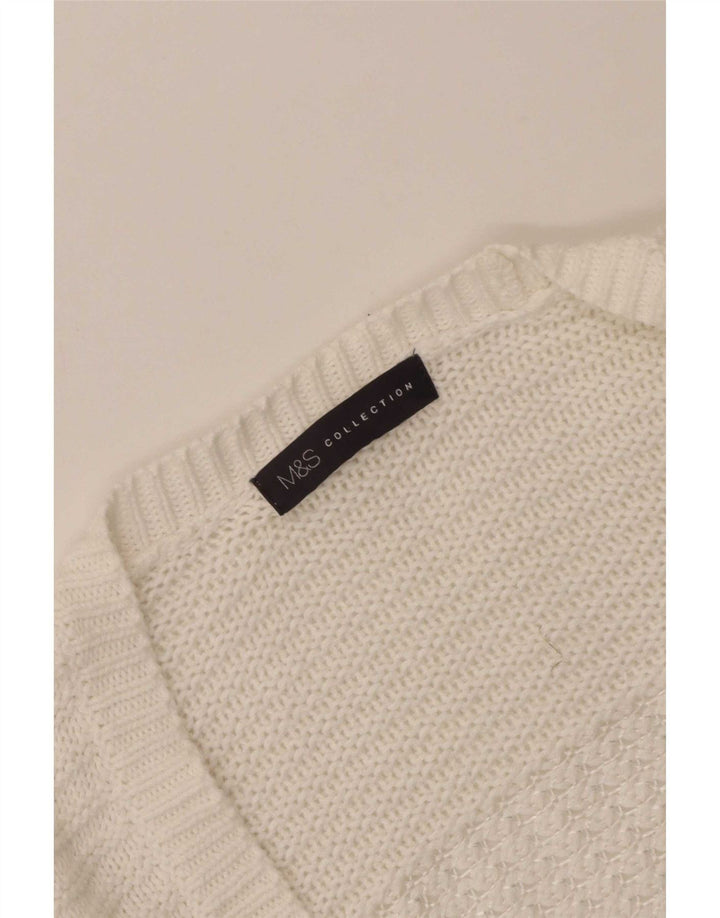 Pulover cardigan deschis pentru femei Marks & Spencer UK 8 Small White