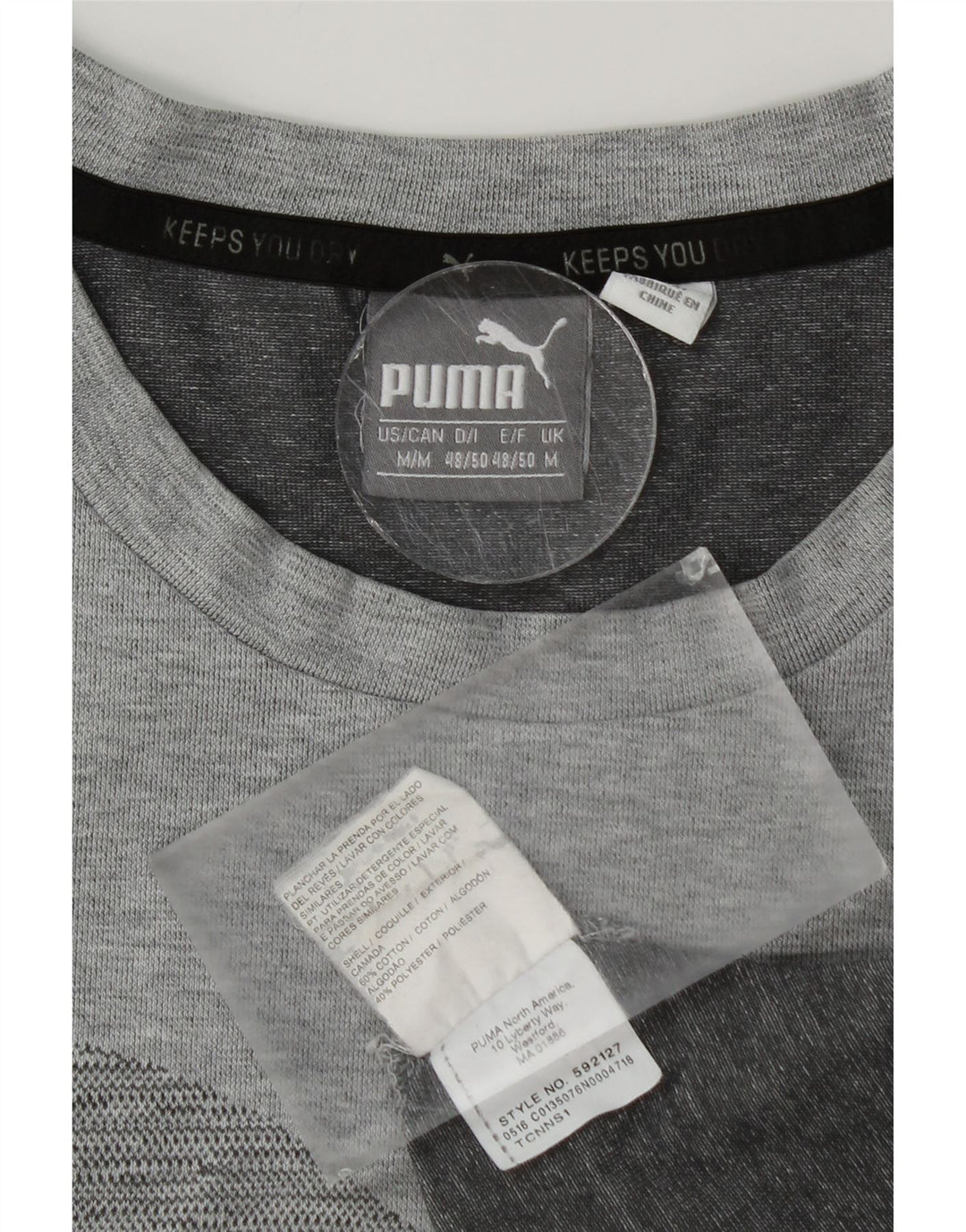 Tricou grafic PUMA pentru bărbați Top din bumbac gri mediu