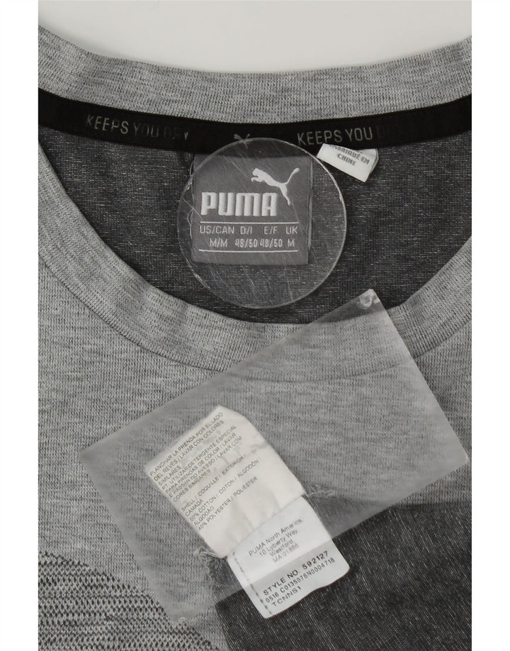 Tricou grafic PUMA pentru bărbați Top din bumbac gri mediu