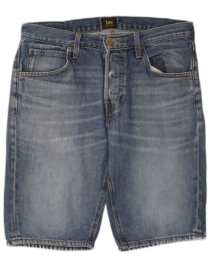 Pantaloni scurți de blugi pentru bărbați Lee, 5 buzunare, W31, bumbac albastru mediu