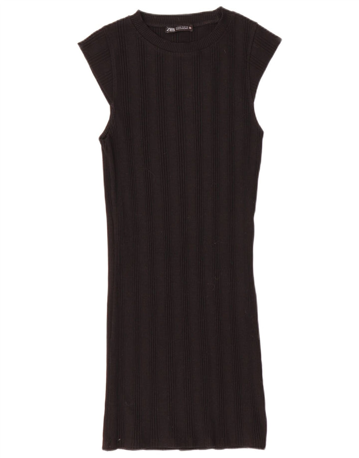 Rochie Schimbată pentru Damă Zara UK 8 Mic Negru Bumbac