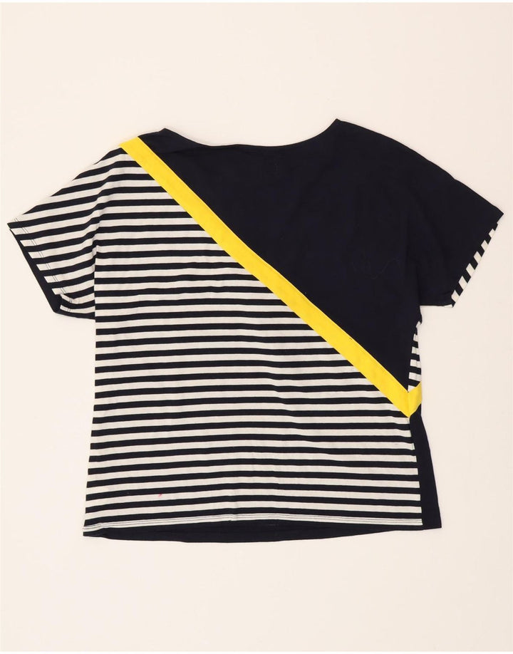 Tricou supradimensionat pentru femei BENETTON Top UK 10 mic din bumbac cu dungi bleumarin