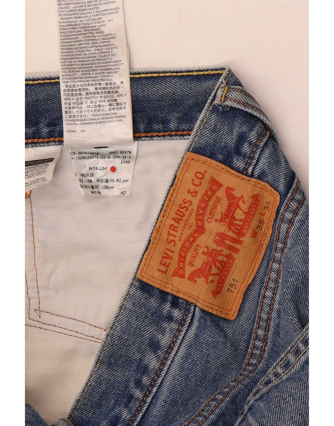 Pantaloni scurți Levi's 751 Denim W36 Large Blue Bumbac