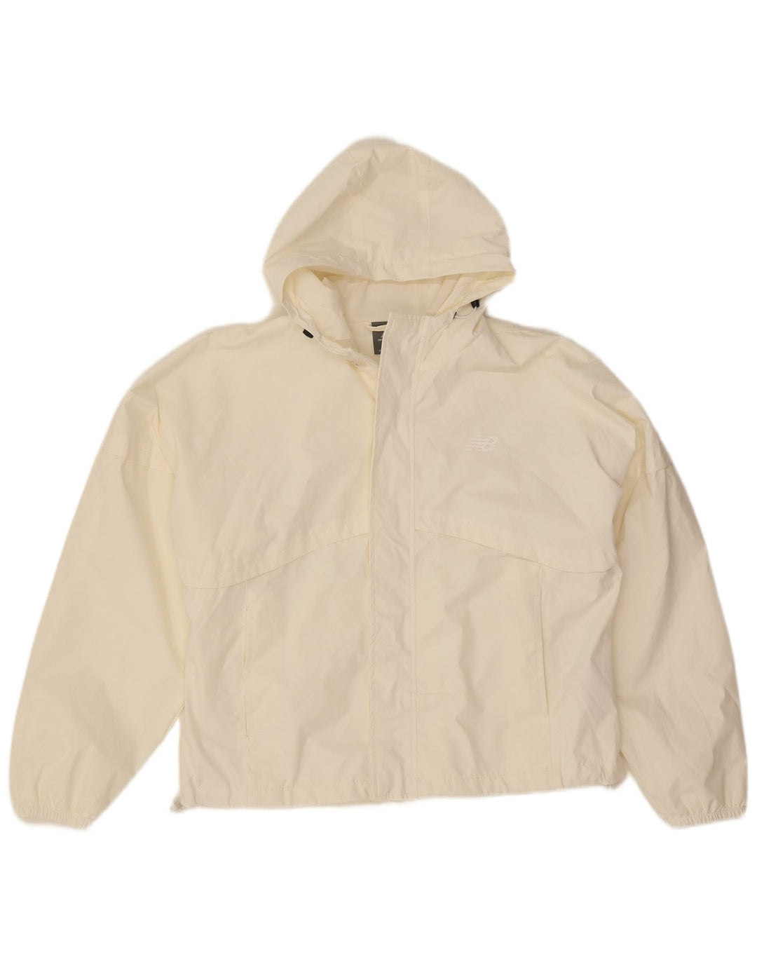 Jachetă Windbreaker cu glugă supradimensionată pentru femei New Balance UK 14 Medium White