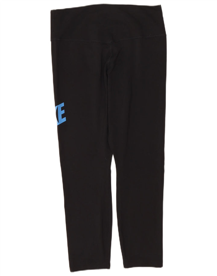 Leggings Nike Dri Fit Graphic Capri pentru femei UK 12 Poliester mediu negru