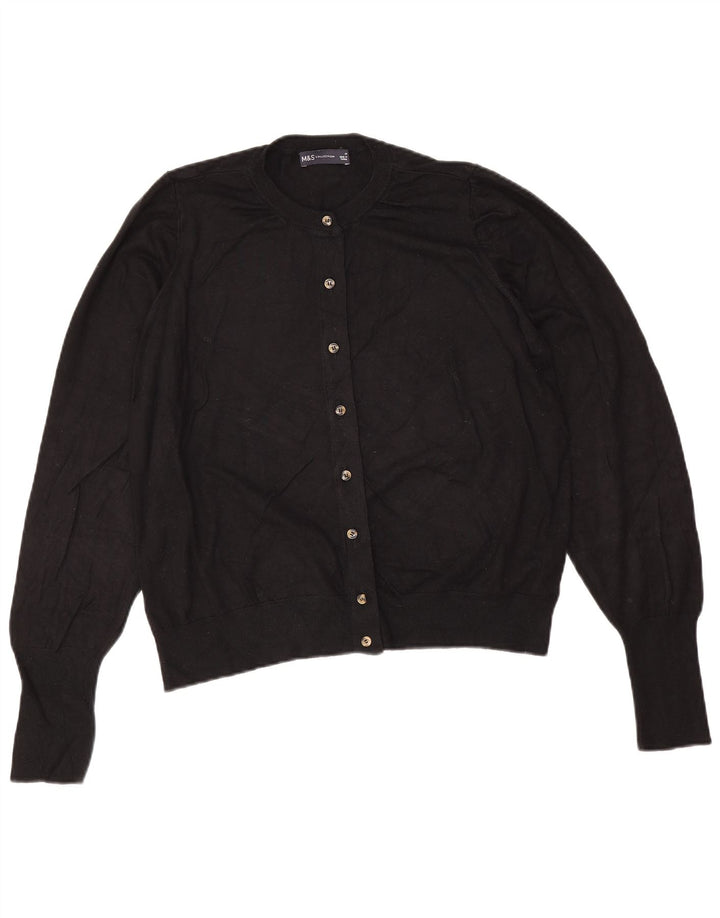 Pulover cardigan pentru femei Marks & Spencer UK 16 mare, negru, viscoză