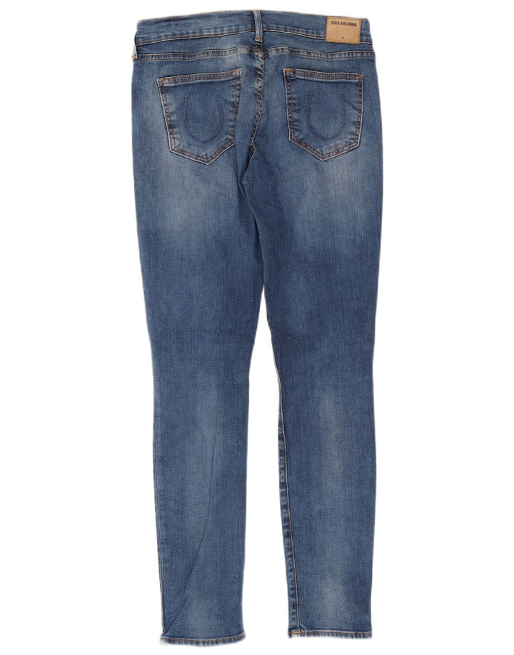 True Religion Blugi slim pentru femei cu talie medie L29 L29 bumbac albastru