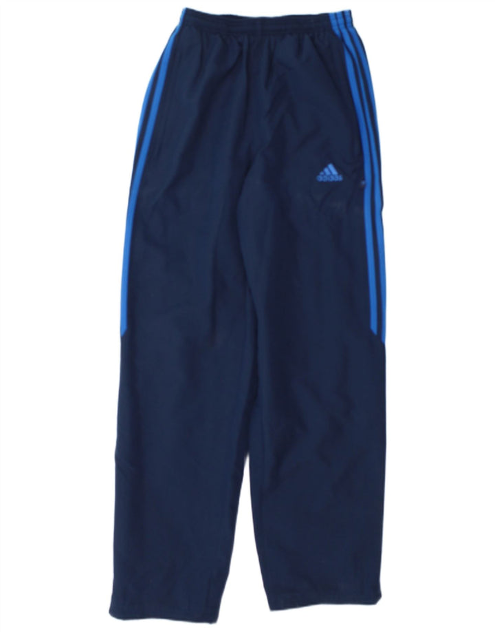 Pantaloni de trening Adidas pentru băieți 13-14 ani, albastru bleumarin, poliester color bloc