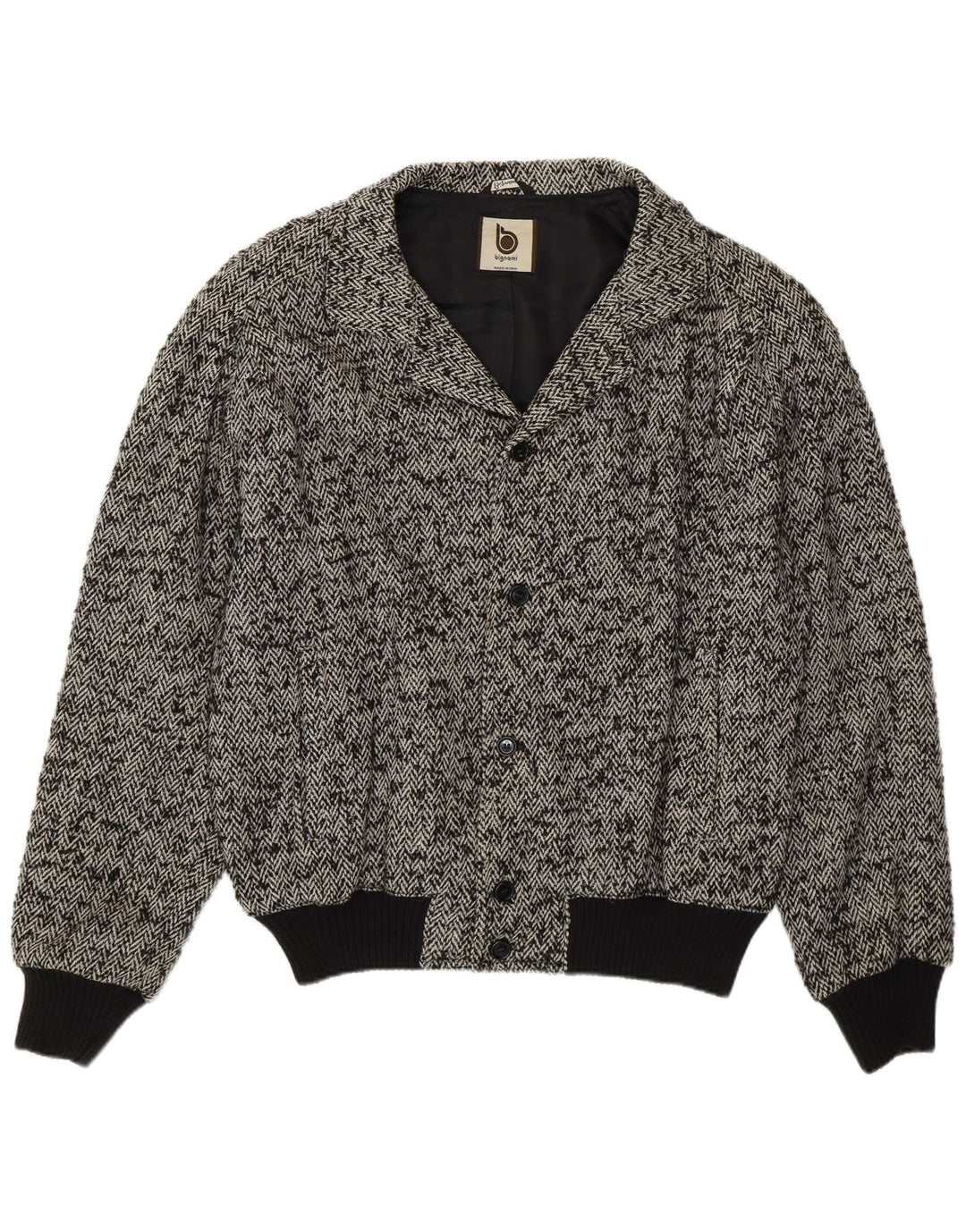 Jachetă Bomber pentru bărbați Bignami UK 42 XL Lână gri Herringbone