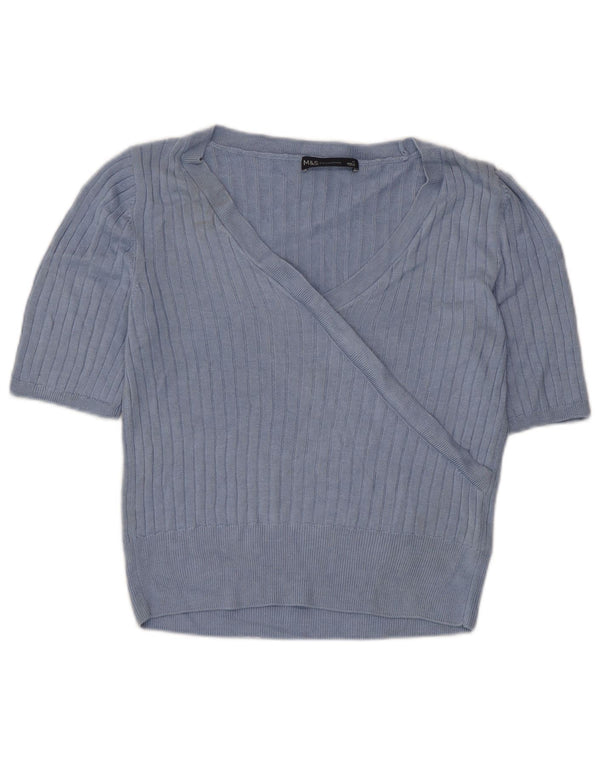 Bluză Crop Top pentru femei Marks & Spencer UK 12 Medium Blue Viscose