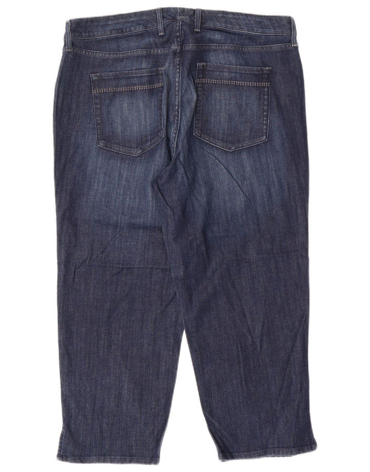 EDDIE BAUER blugi capri curbat pentru femei US 16 2XL W38 L23 albastru bumbac