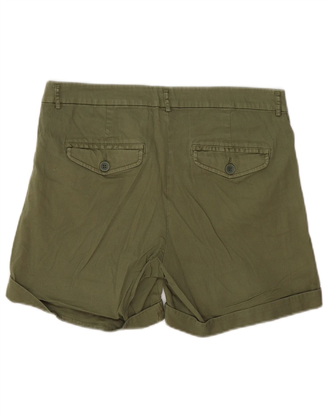 Pantaloni scurti chino pentru femei BENETTON UK 10 Small W30 Khaki Bumbac