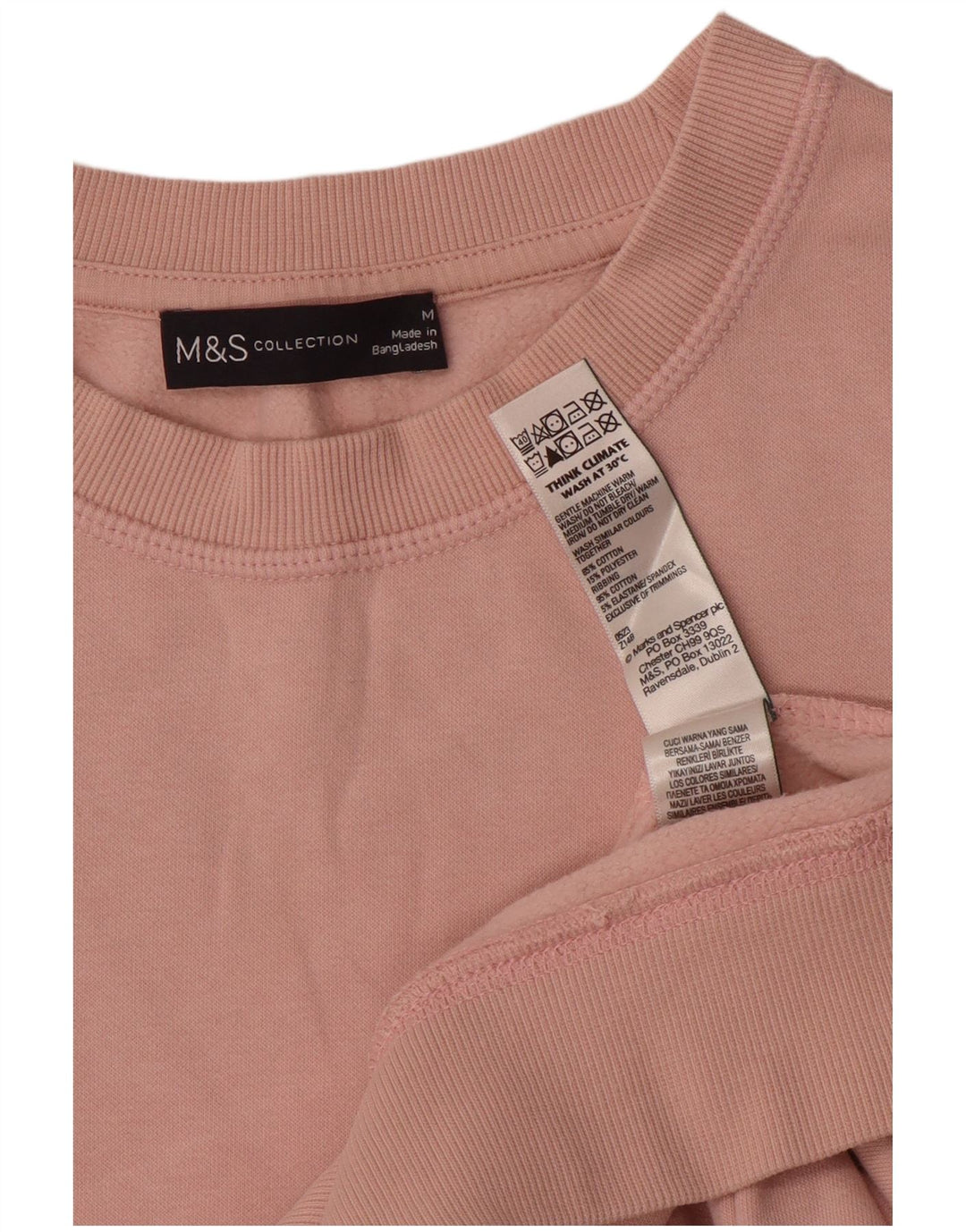 Pulover supradimensionat pentru femei Marks & Spencer UK 14 bumbac roz mediu