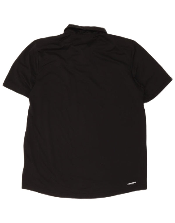 Tricou polo Adidas Aeroready pentru bărbați, poliester mediu negru