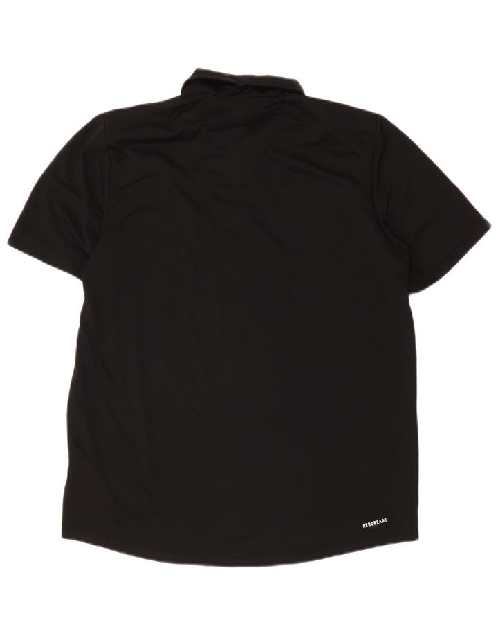 Tricou polo Adidas Aeroready pentru bărbați, poliester mediu negru