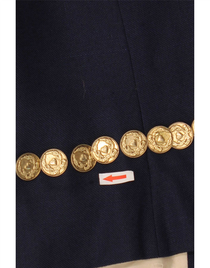 Jachetă pentru femei Moschino, cu 3 nasturi, cu mânecă scurtă, UK 14, mare, bleumarin
