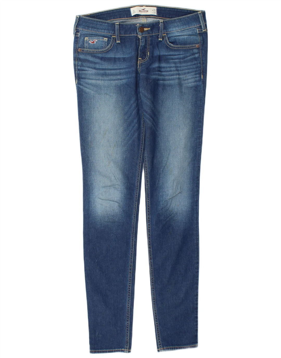 Blugi skinny lungi pentru femei HOLLISTER US 3 XS W26 L33 Bumbac albastru