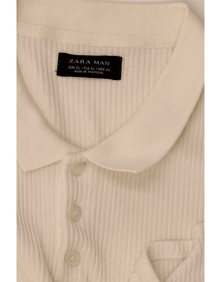 Tricou polo pentru bărbați Zara XL Alb