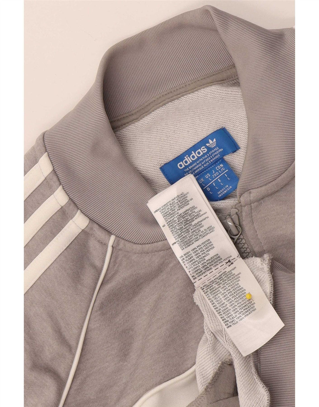 Jachetă de trening pentru bărbați Adidas, mare, gri, poliester color bloc