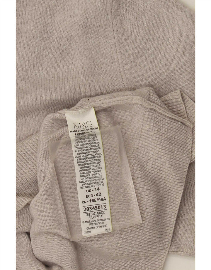 Pulover cardigan pentru femei Marks & Spencer UK 14 mare, gri acrilic