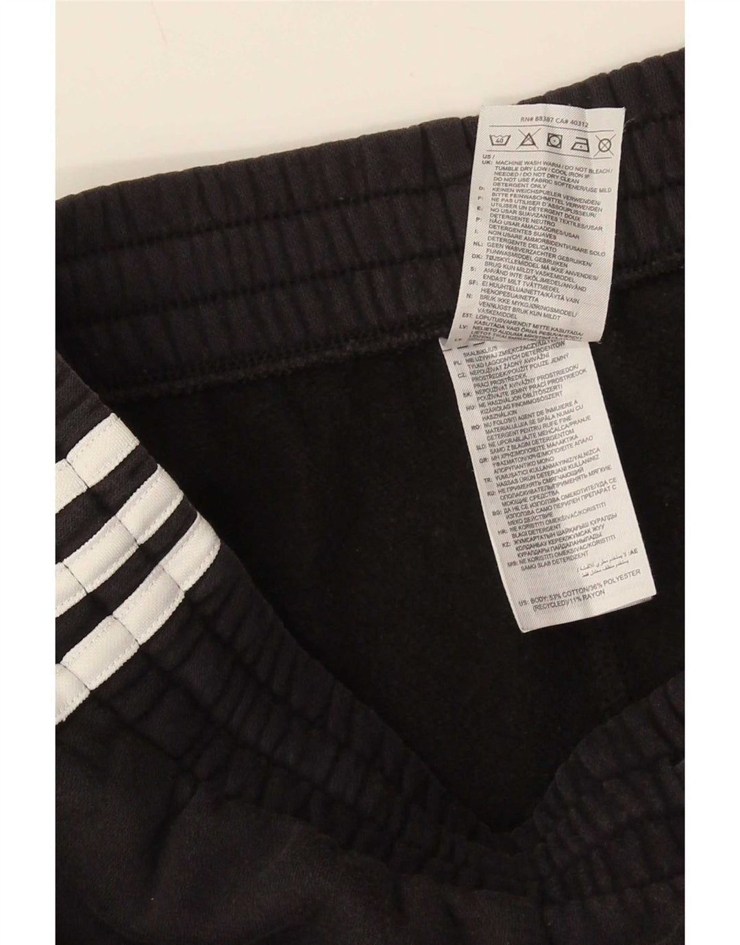 Pantaloni de trening pentru bărbați Adidas Pantaloni de jogging, bumbac mediu negru
