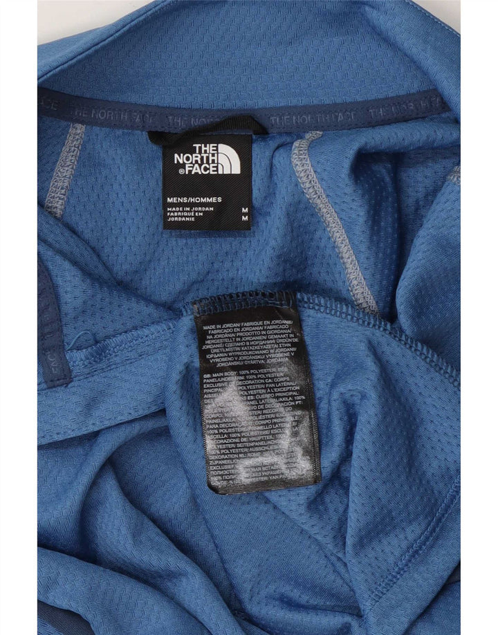 Top de trening The North Face, pentru bărbați, cu fermoar și gât, color block, albastru mediu