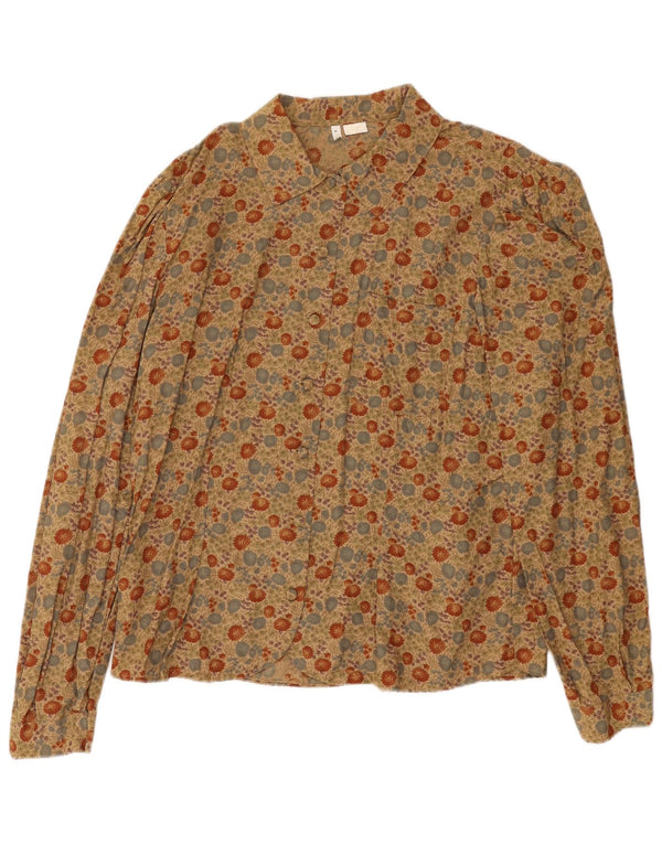 Bluză Cămașă Vintage Femei IT 48 XL Bej Floral